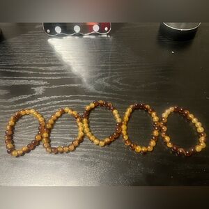 Brown Glass Bead Set of 5